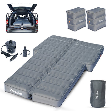Unbeatable Durability SUV Air Mattress for CarCamping, Durable Extra Thick 300D OxfordFabric, Quick Easy Set-Up w/Electric Pump, CarBed Mattress, Car Mattress for SUV, Car AirMattress with Stools
