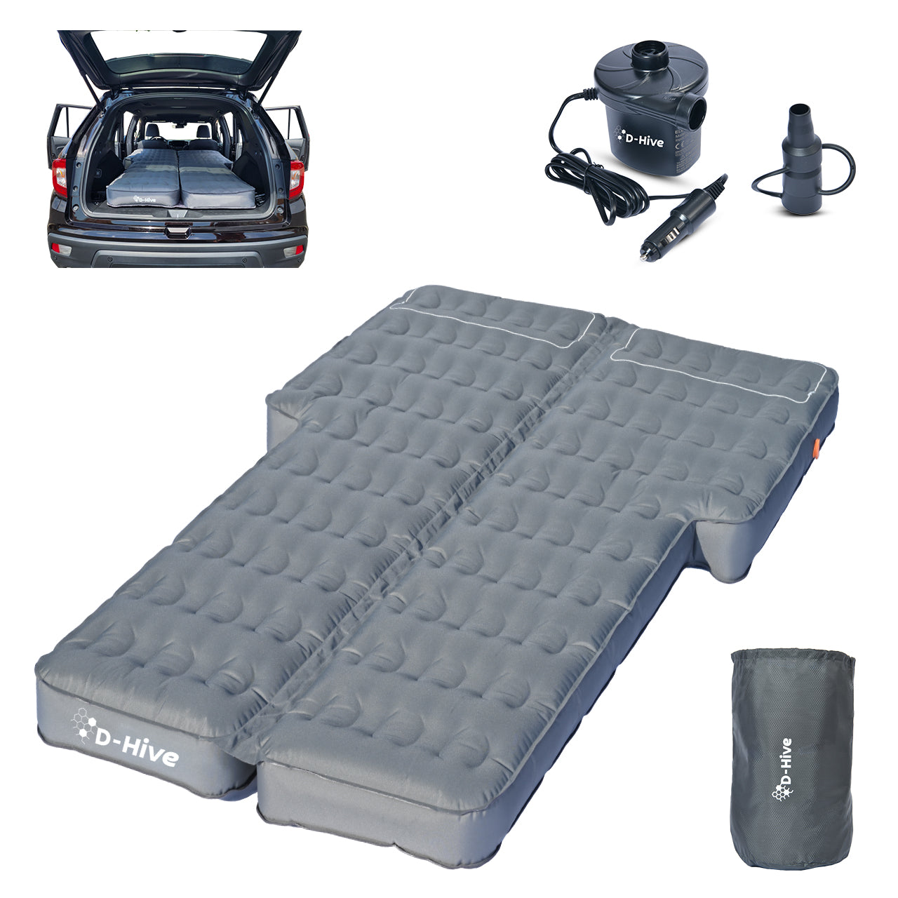Unbeatable Durability SUV Air Mattress for Car Camping, Durable Extra Thick 300D Oxford Fabric, Quick Easy Set-Up w/Electric Pump, Car Bed Mattress, Mattress for SUV, Air Mattress