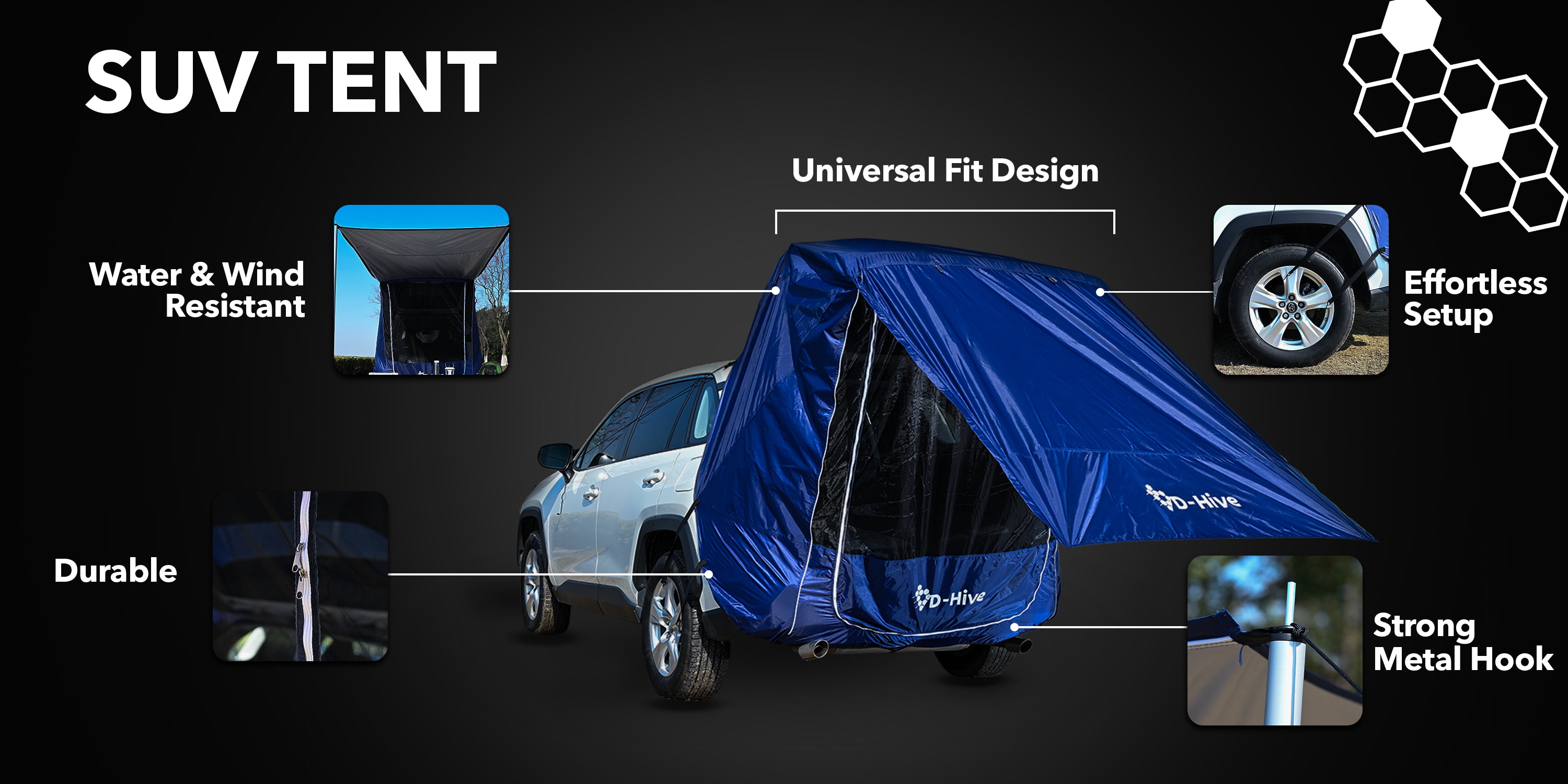 D-hive SUV Car tailgate Tent car camping outdoor camping gear blue 